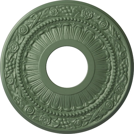 Ekena Millwork Nadia Ceiling Medallion (Fits Canopies up to 4 7/8"), 12 1/8"OD x 3 5/8"ID x 7/8"P, Athenian Green CM12NAAGF